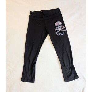 Lululemon Cropped Leggings Skull SOUL Print Athletic‎ Yoga Pants Size 6
